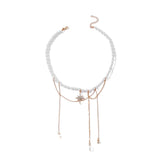 Pearl Necklace Tassel Alloy Six-pointed Star My Store