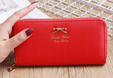 Women's Solid Color Bow Two-layer Wallet My Store