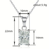 Women's Square Diamond Necklace Creative Pendant My Store