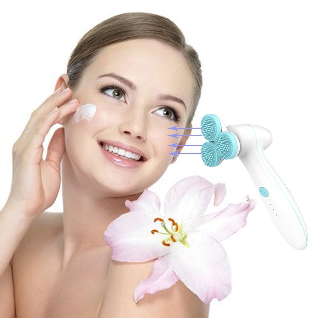 Three round 3D silicone cleansing instrument null