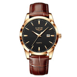 New Men's Quartz Watch Single Calendar Three Needle Leather Belt Waterproof My Store
