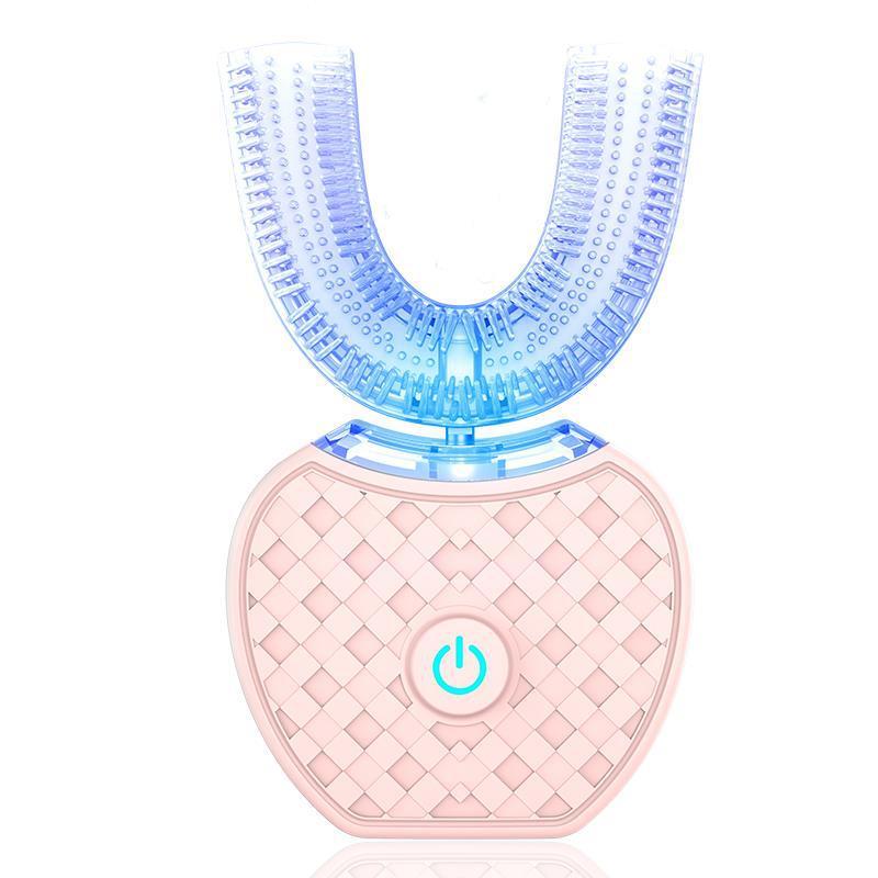 360 Degrees Intelligent Automatic Electric Toothbrush Waterproof U Type Tooth Brush Whitening Blue Light USB Charging My Store