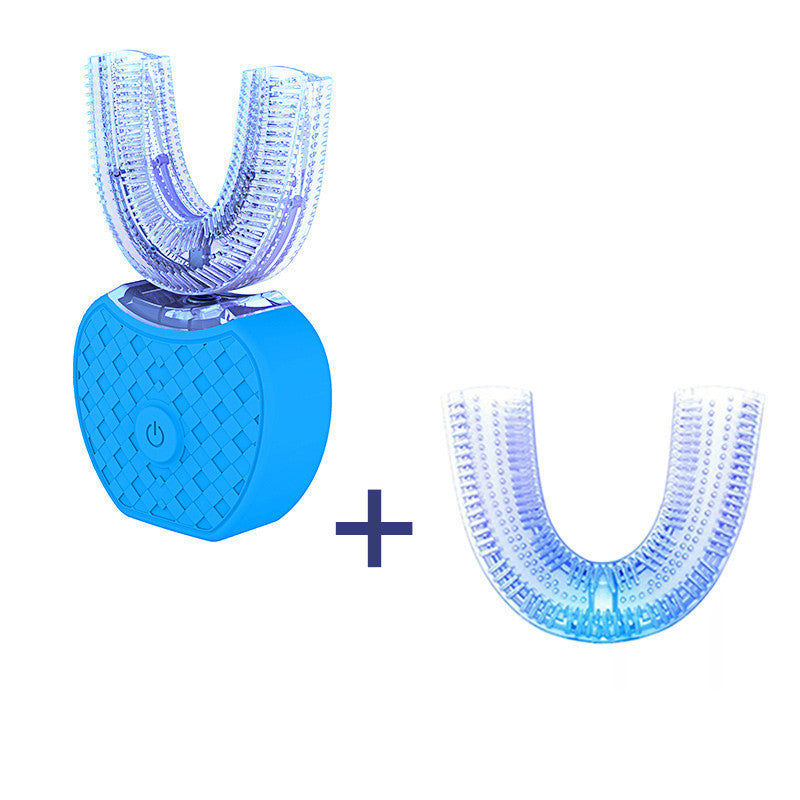 360 Degrees Intelligent Automatic Electric Toothbrush Waterproof U Type Tooth Brush Whitening Blue Light USB Charging My Store