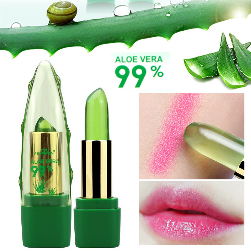 Aloe Vera Gel Color Changing Lipstick Gloss Moisturizer Anti-drying Desalination Fine-grain Lip Blam Care My Store