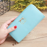 Women's Solid Color Bow Two-layer Wallet My Store