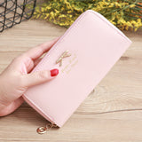 Women's Solid Color Bow Two-layer Wallet My Store
