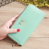 Women's Solid Color Bow Two-layer Wallet My Store