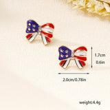 Four XINGX Bow Stud Earrings Personalized Trendy Electroplated Alloy Geometric Earrings My Store