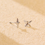 Sterling Silver Simple Stud Earrings Glossy My Store