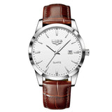 New Men's Quartz Watch Single Calendar Three Needle Leather Belt Waterproof My Store