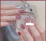 Milk Tea Crystal Stone Cat Eye Nail Polish My Store