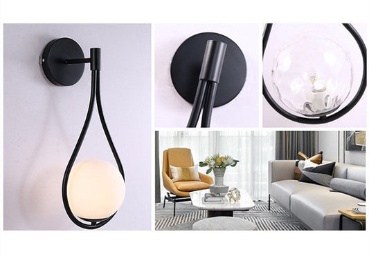 Nordic Bedroom Bedside Led Wall Lamp Golden Personality Home Lighting My Store