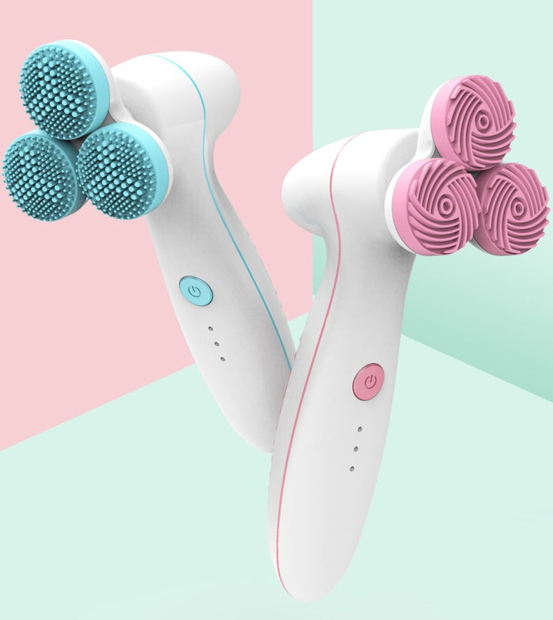 Three round 3D silicone cleansing instrument null