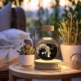 Crystal Ball Cosmic Dinosaur Indoor Night Light USB Power Warm Bedside Light Birthday Gift Night Lamp My Store
