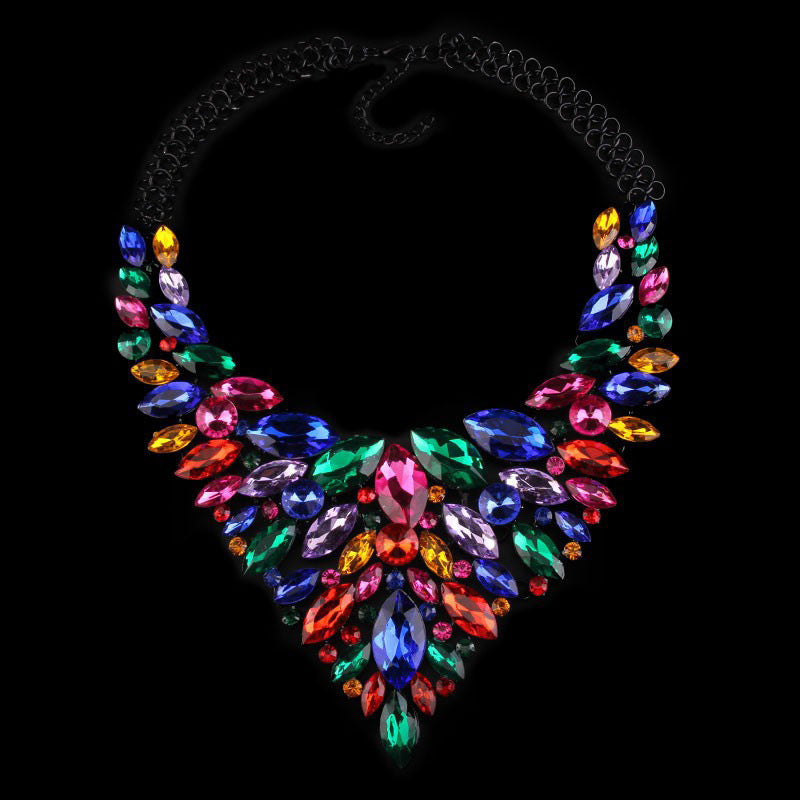 Alloy Rhinestone Necklace Luxury Full Diamond Sweater Chain My Store