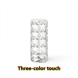 Nordic Crystal Lamp USB Table Lamps Bedroom Touch Dimming Atmosphere Diamond Night Light Rose Projector Lamp Decor My Store