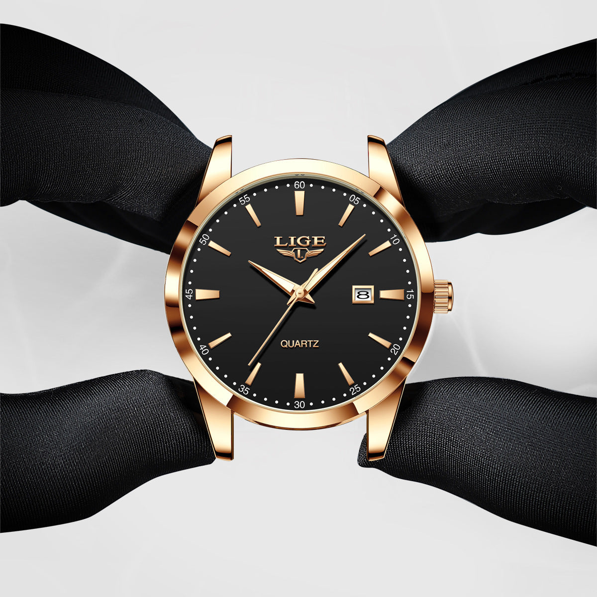 New Men's Quartz Watch Single Calendar Three Needle Leather Belt Waterproof My Store