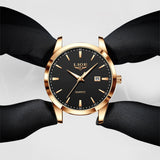 New Men's Quartz Watch Single Calendar Three Needle Leather Belt Waterproof My Store