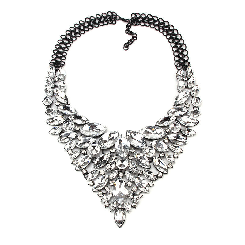 Alloy Rhinestone Necklace Luxury Full Diamond Sweater Chain My Store