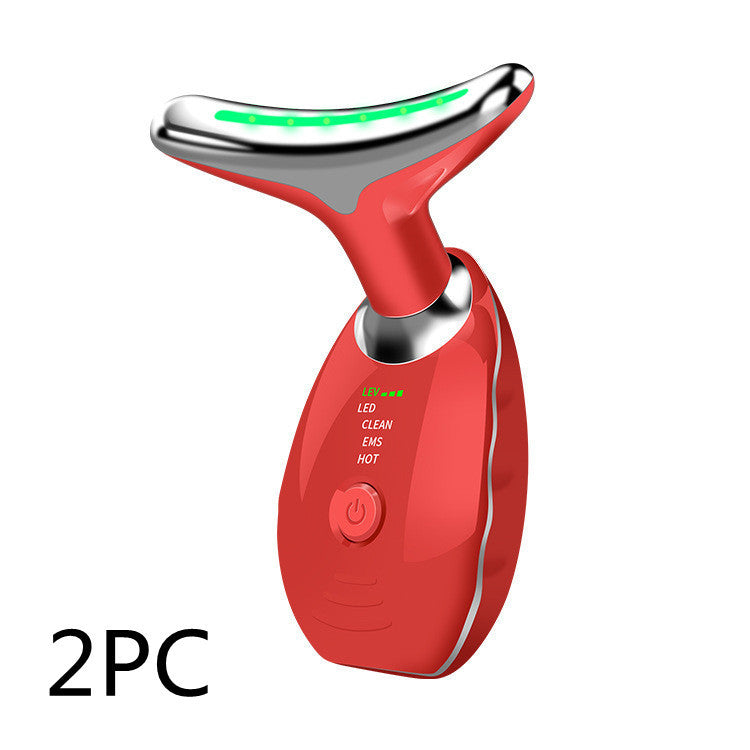 Neck Face Beauty Device Colorful LED Photon Therapy Skin Tighten Reduce Double Chin Anti Wrinkle Remove Lifting Massager My Store