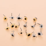 European And American Stainless Steel Heart Series Black Zircon Nose Stud My Store