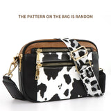 Cow Color Matching Multifunctional Zipper Crossbody Bag My Store