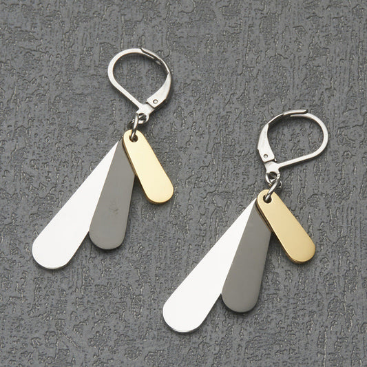 Stainless Steel Three-color Drop Earrings Women's Fashion My Store