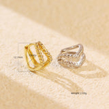 Silver Double-layer Line Rhinestone Earrings My Store