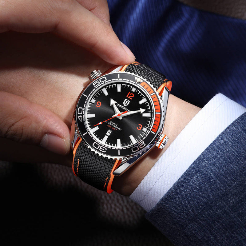 Sports Quartz Watch Men's Silicone Strap Waterproof Calendar Fashion My Store