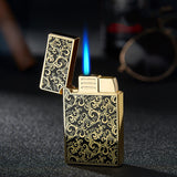 Bao B813 Gas Lighters Metal Langsheng Steel Tone Direct Punching Windproof Blue Flame Electronic Lighter My Store