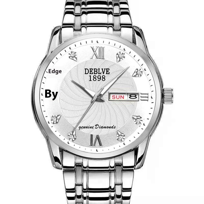 Fashion Alloy Steel Belt Waterproof Luminous Men's Dual Calendar Watch My Store
